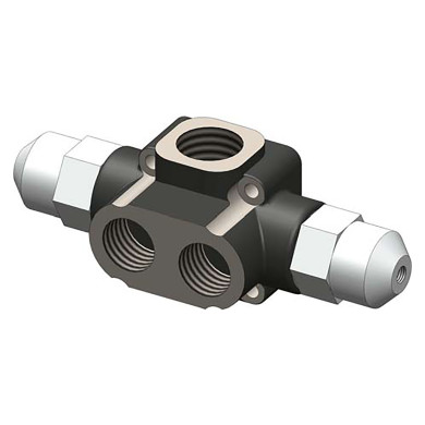 Omfb 3-vejs vælgerventil lukket center 1"