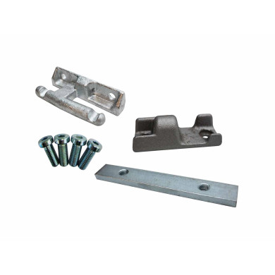 Hængsel sæt, for påsvejsning - Over/under-hængsel/gevindplader/skruer - Underhængsel er rå