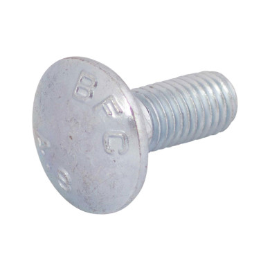 Bræddebolt m/møtrik el-zink M10x25mm - 4.6 FZB - DIN603/555 - 200 pr. æske - (AN 13910025)