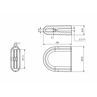 Hætte for indbygningslukker i plast