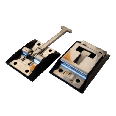 Dørholdersæt rustfri arm 98mm, med plastunderlæg