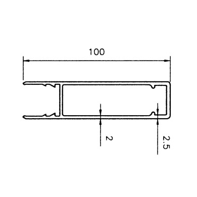 Overprofil 100 mm / 2,5 m - B100225