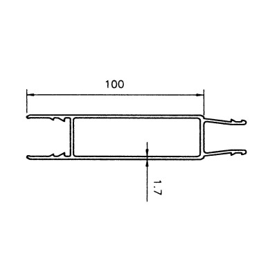 Mellemprofil 100 mm / 2,5 m - B101425