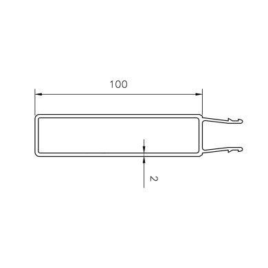 Underprofil 100 mm / 5 m - B1022