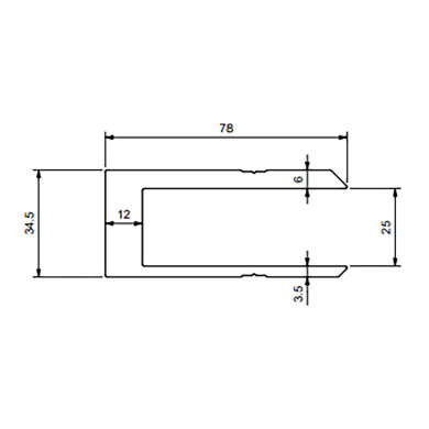 Kantprofil 6000x78x25mm forstærket