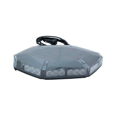 Blitzblink lygtebro 12/24V LED, orange  - 26 forskellige flashmønstre, højde 650mm - Med magnetisk/vacum base