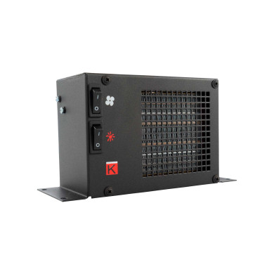 Varmeelement m/vifte - 24V/750W. - L219 x H121,5 x B80 mm.