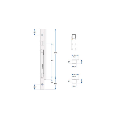Forstolpe alu 500mm K20 venstre boltmont.
