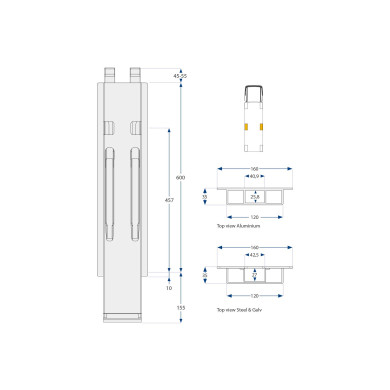 Sidestolpe K20 600mm microgalv Kinnetop