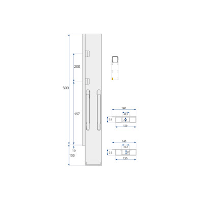 Bagstolpe K20 800mm microgalv BE venstre