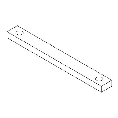 Pakning Nitrilgummi u/indl.  - 364x40x20mm, m/2 hul - Ø20mm, centerafstand 307mm