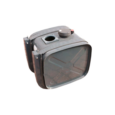 Hydrauliktank 100L - 600x400x450mm - 2xophæng, 2xtankbånd samt gummi for do - Tankdæksel og målepind - Primet, grå RAL7021