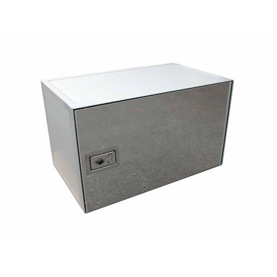 Finer kasse 1000x600x600 sidehængt - Bevofront låge i rustfri ( uden alu-omramning) - beklædt med alu top, bund og gavle  - 1 stk. udluftning, leveres løst med.