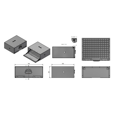 BevoBox handskekasse LHD:500x200x400