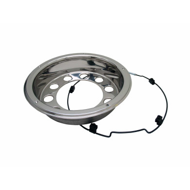 Bagkapsel, 22,5"rustfri 120mm dyb - 10 huls, centerhul Ø280mm - Incl. låsering