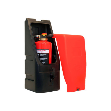 Ildsluk.kas f/6kg sort m/rød låge 680x260mm - JBTE68