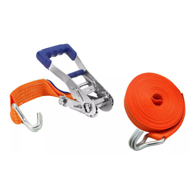 Båndstrammer m kroge 10m - (0,4 + 9,60 m, blå) - LC2000 / 4 T - 10 stk pk pakke