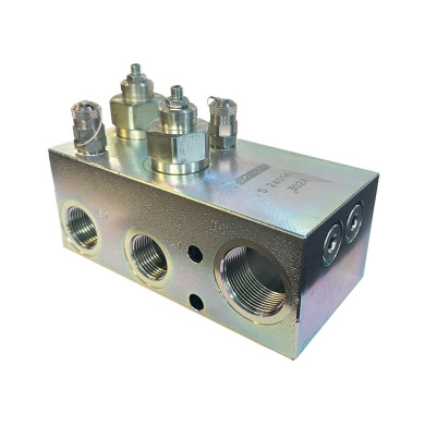 Sicherheitsventil Doppelt im Block mit Rücklauf P-1'' P1'' T-11/4'' 400 bar - S24.014