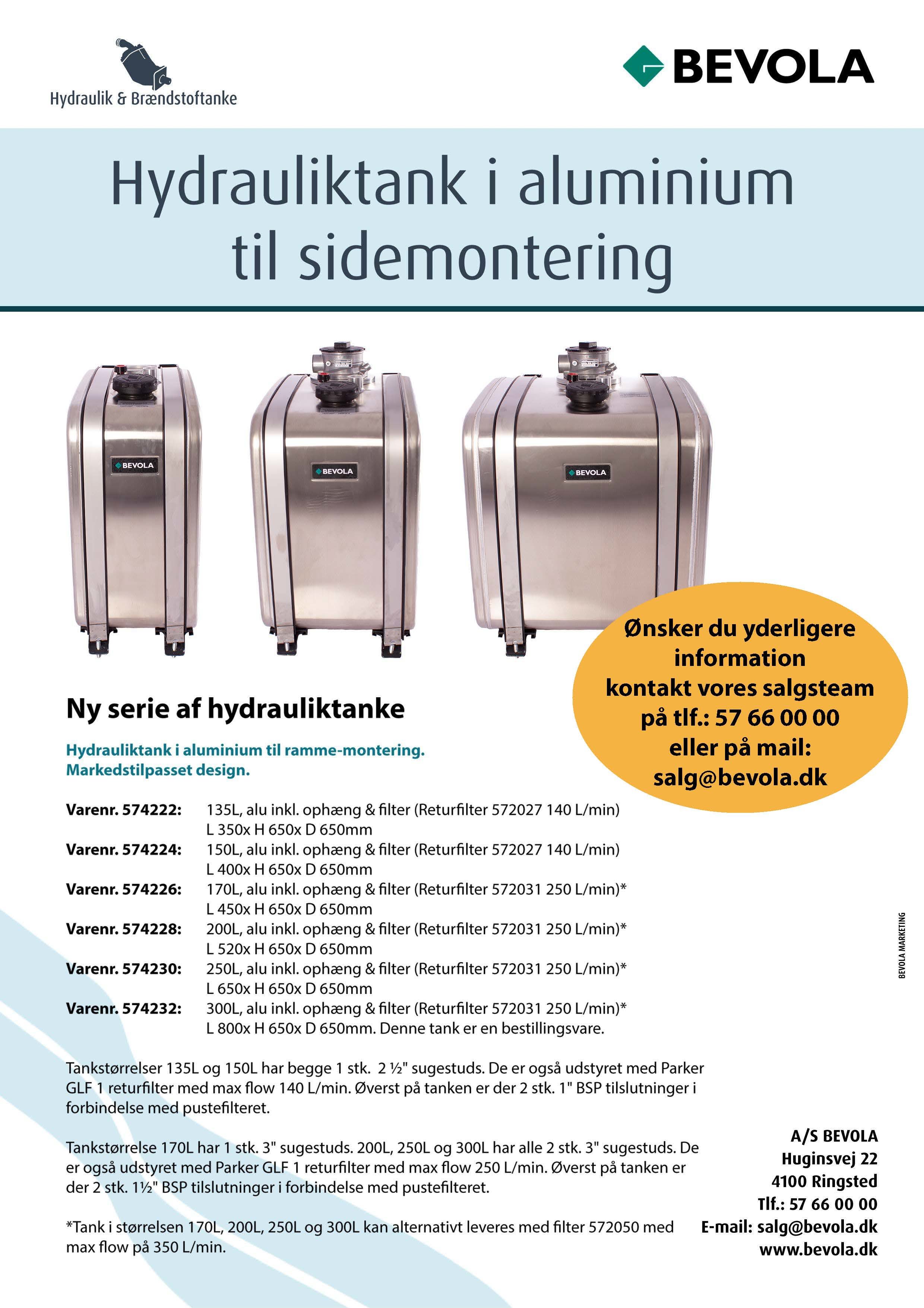 Hydrauliktank sidemontering